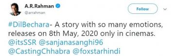 Dil Bechara release date AR Rahman Sushant Singh Rajput The Fault In Our Stars Hindi remake